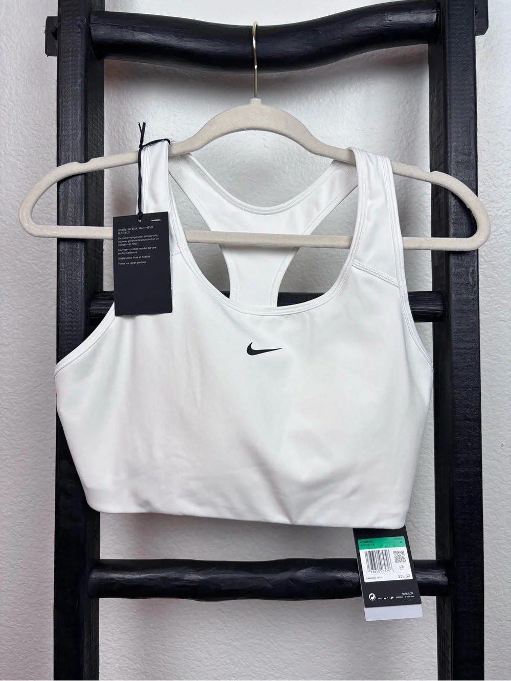Nike Swoosh Bra Sports Bra White XL new with tags